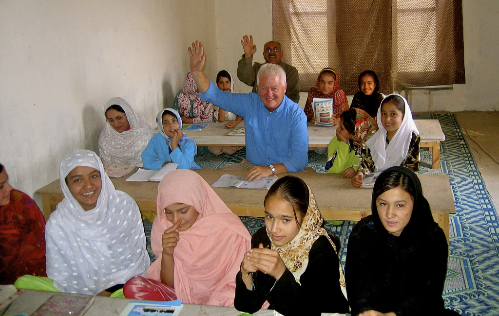 Budd MacKenzie, founder of Trust in Education, visits a girl's school on a recent trip to Afghanistan